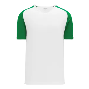 Athletic Knit (AK) S1375L-211 Ladies White/Kelly Green Soccer Jersey