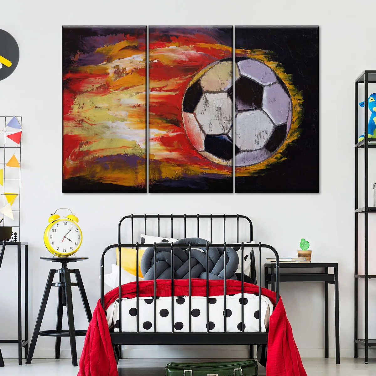 A Blazing Soccer Ball Wall Art