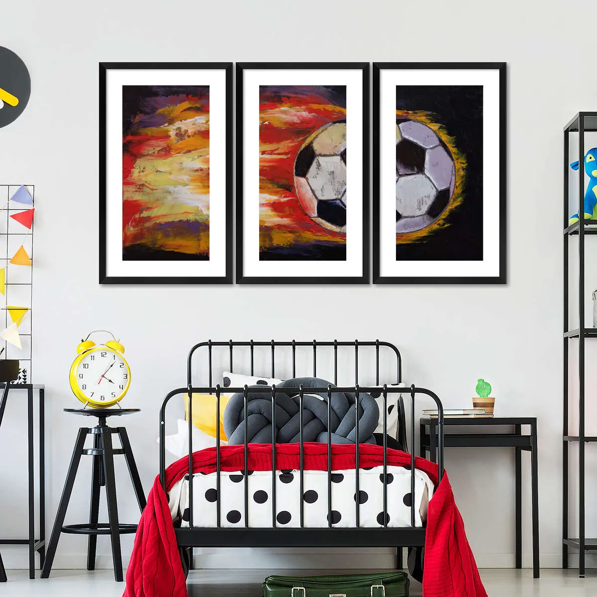 A Blazing Soccer Ball Wall Art