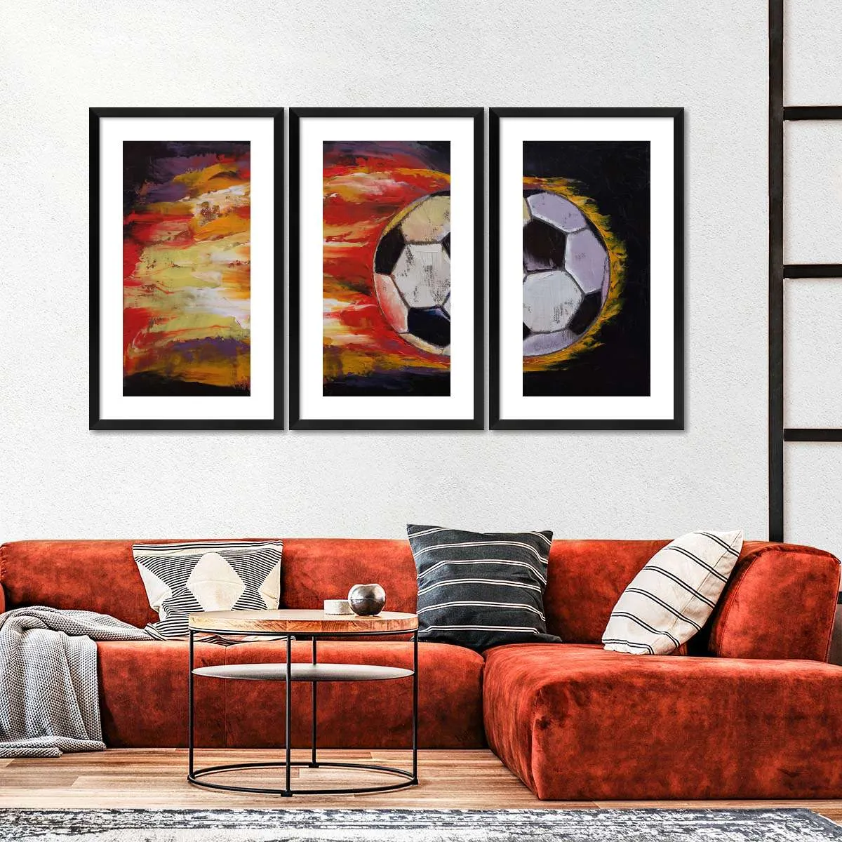 A Blazing Soccer Ball Wall Art