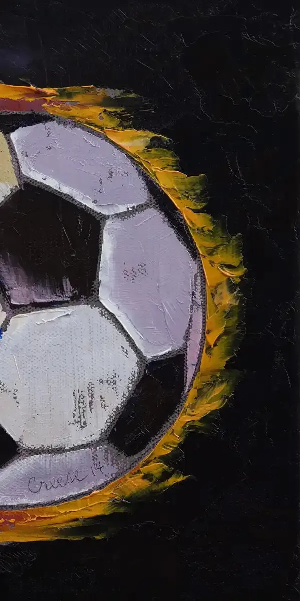 A Blazing Soccer Ball Wall Art