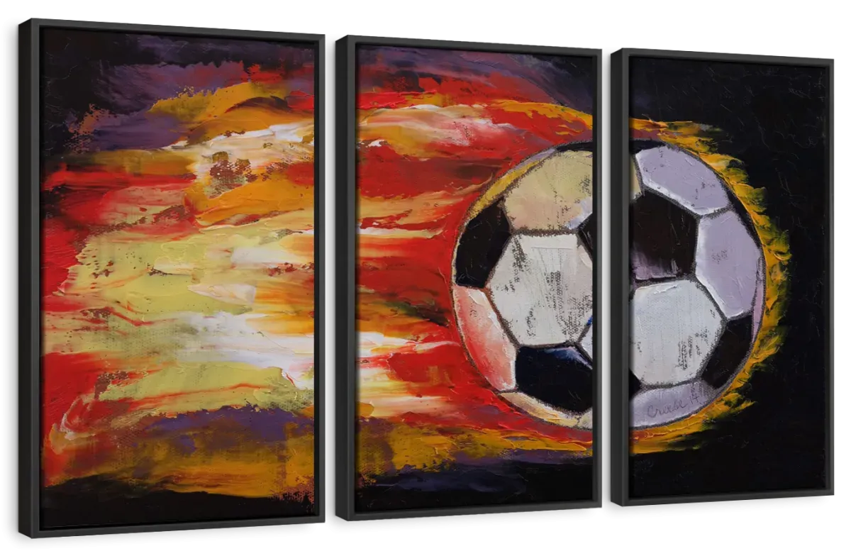 A Blazing Soccer Ball Wall Art