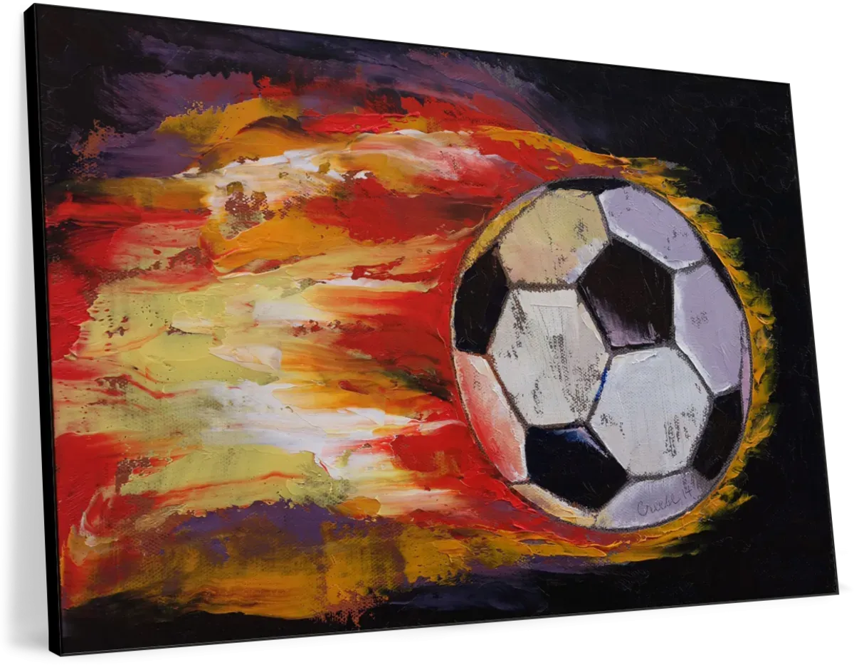 A Blazing Soccer Ball Wall Art