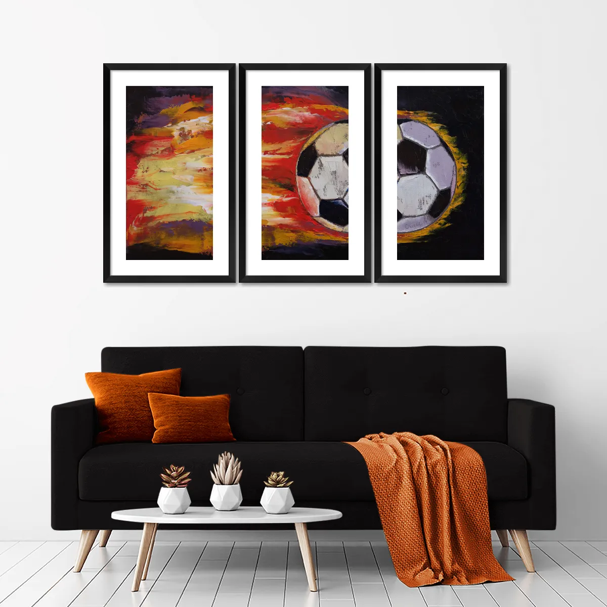 A Blazing Soccer Ball Wall Art