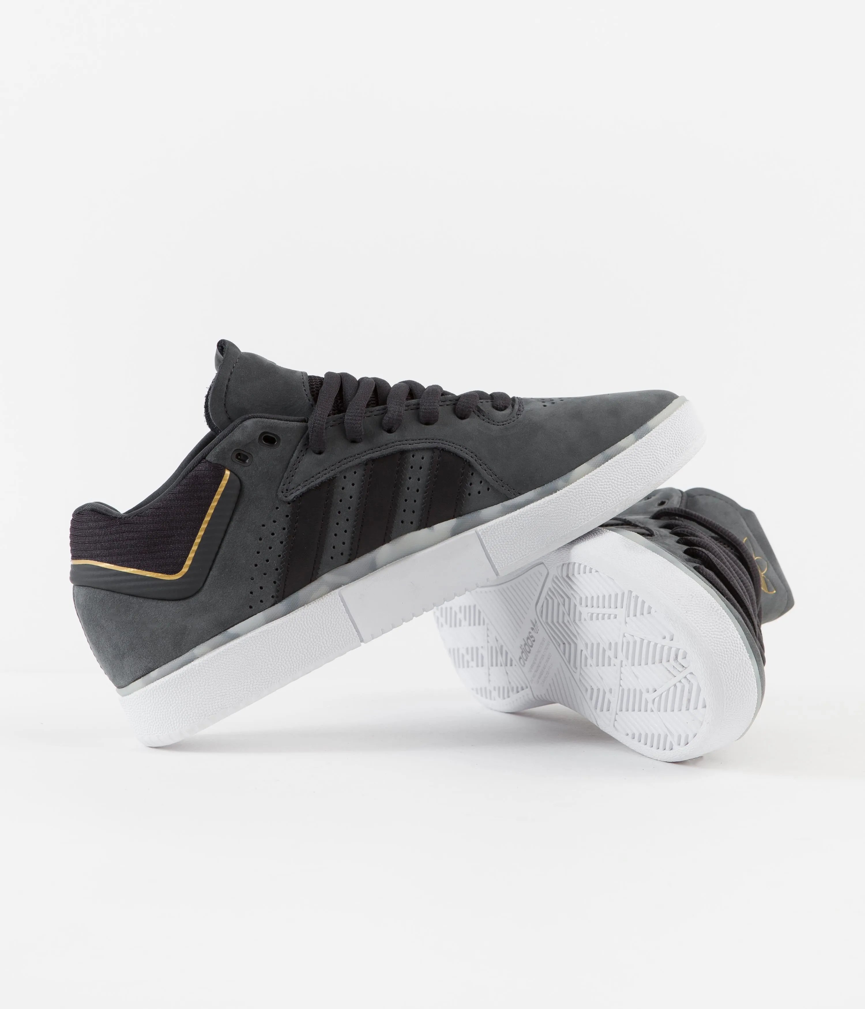 Adidas Tyshawn Shoes - Carbon / Core Black / Gold Metallic