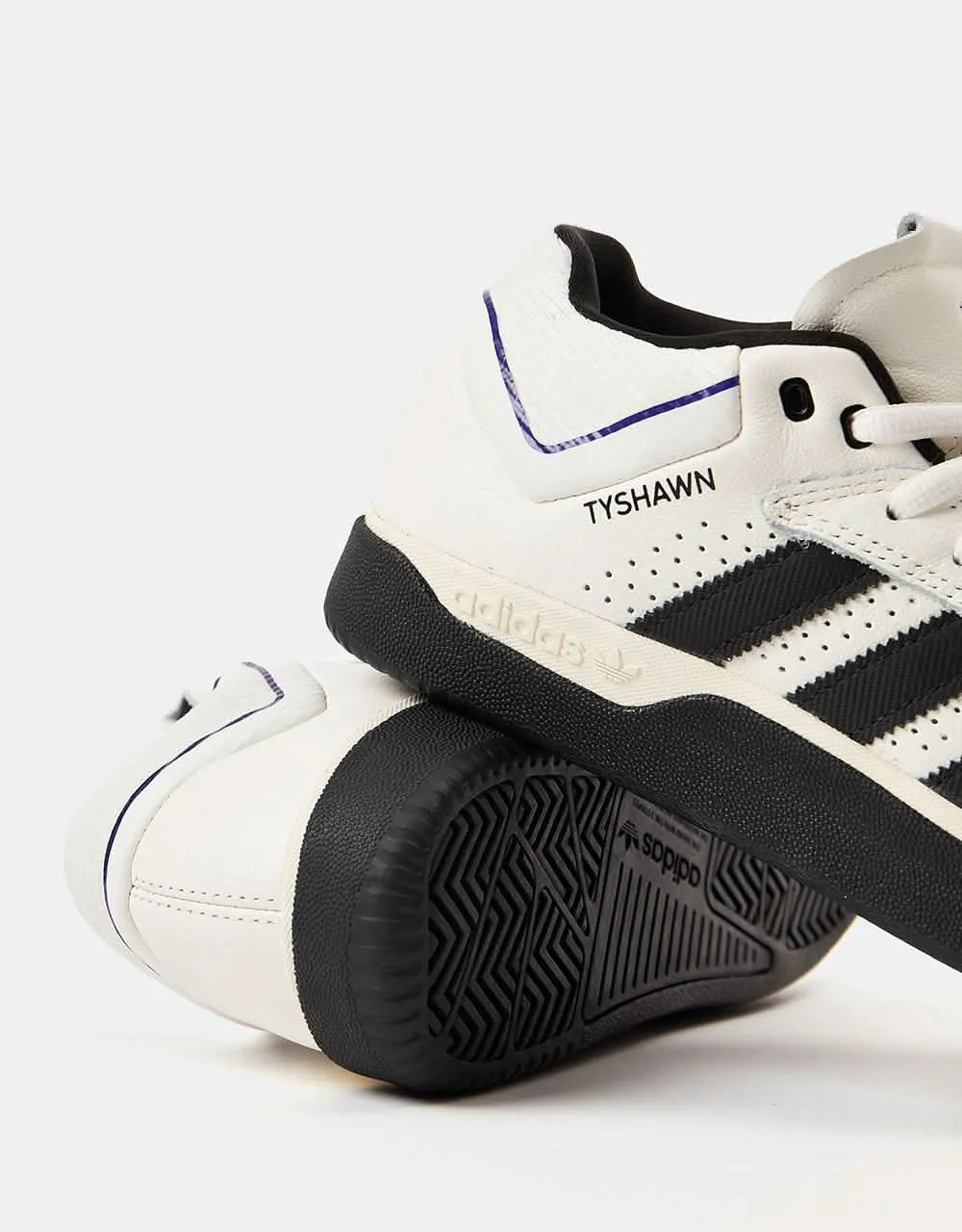 adidas Tyshawn Skate Shoes - Cloud White/Core Black/Collegiate Purple