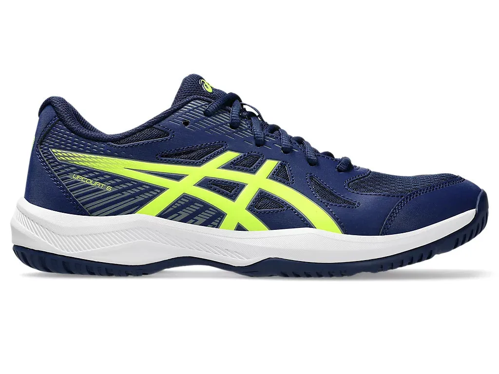 Asics Upcourt 6 Badminton Shoes | Blue Expanse/Safety Yellow