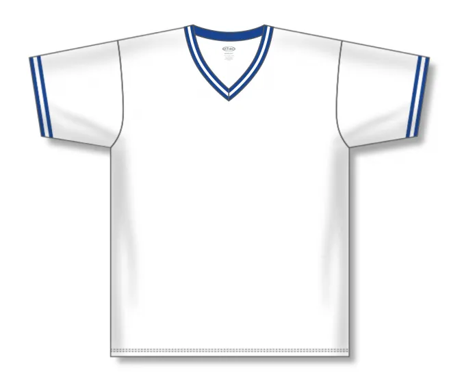 Athletic Knit (AK) S1333A-207 Adult White/Royal Blue Soccer Jersey