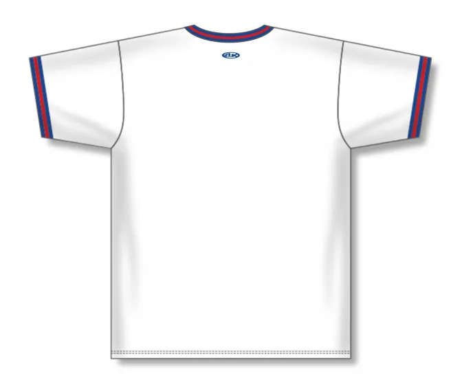 Athletic Knit (AK) S1333A-335 Adult White/Royal Blue/Red Soccer Jersey