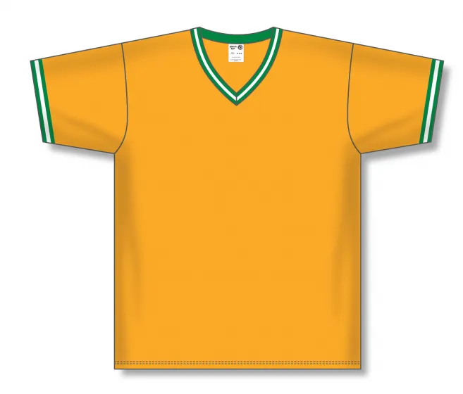 Athletic Knit (AK) S1333A-429 Adult Gold/Kelly Green/White Soccer Jersey