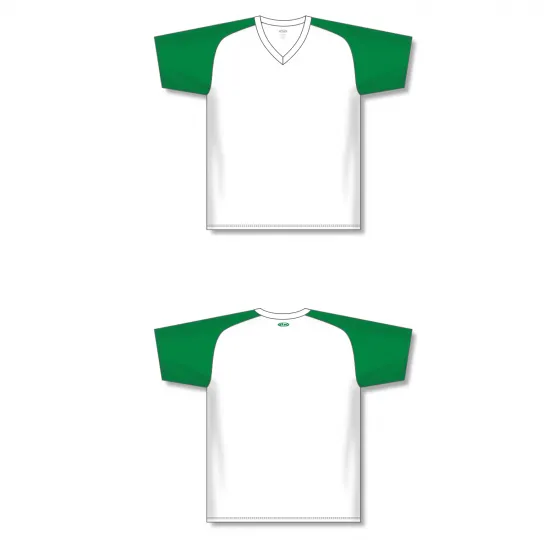 Athletic Knit (AK) S1375L-211 Ladies White/Kelly Green Soccer Jersey