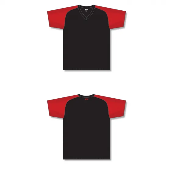 Athletic Knit (AK) S1375L-249 Ladies Black/Red Soccer Jersey