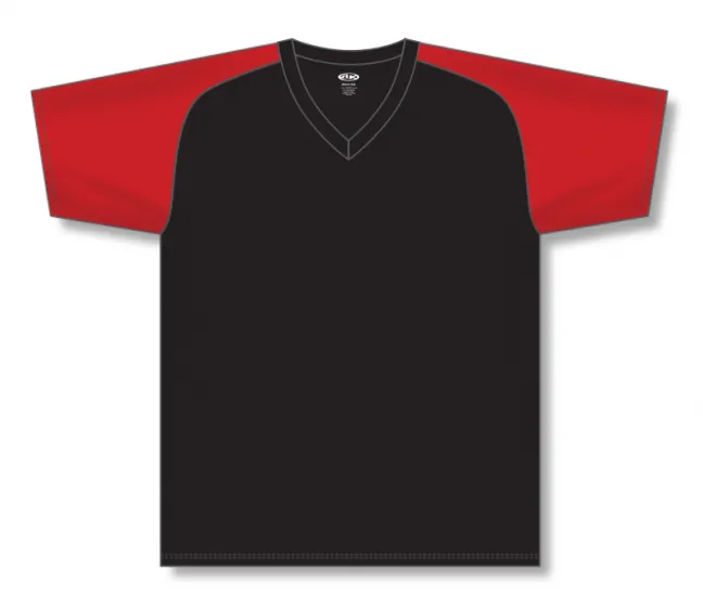 Athletic Knit (AK) S1375L-249 Ladies Black/Red Soccer Jersey