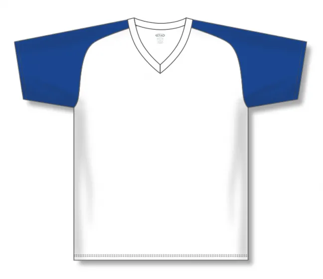 Athletic Knit (AK) S1375M-207 Mens White/Royal Blue Soccer Jersey