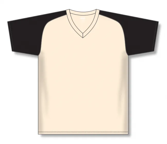 Athletic Knit (AK) S1375M-240 Mens Sand/Black Soccer Jersey