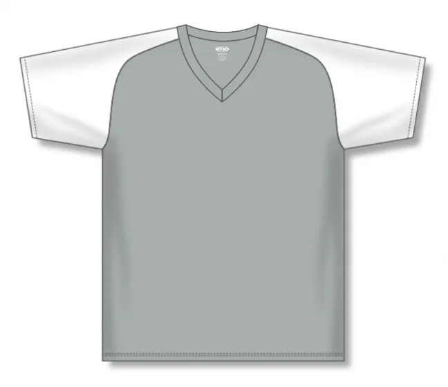 Athletic Knit (AK) S1375M-245 Mens Grey/White Soccer Jersey