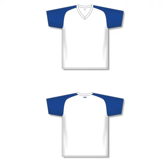 Athletic Knit (AK) S1375Y-207 Youth White/Royal Blue Soccer Jersey