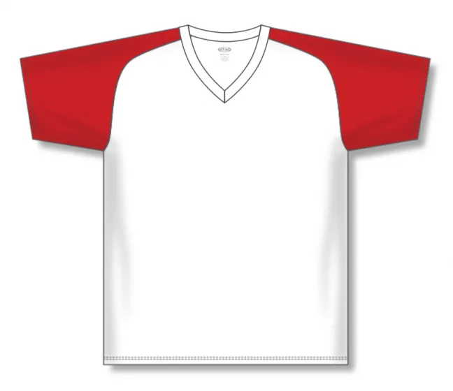 Athletic Knit (AK) S1375Y-209 Youth White/Red Soccer Jersey