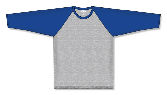 Athletic Knit (AK) S1846A-922 Adult Heather Grey/Royal Blue Soccer Jersey