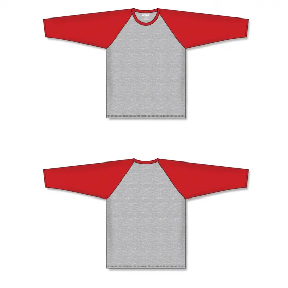 Athletic Knit (AK) S1846A-923 Adult Heather Grey/Red Soccer Jersey