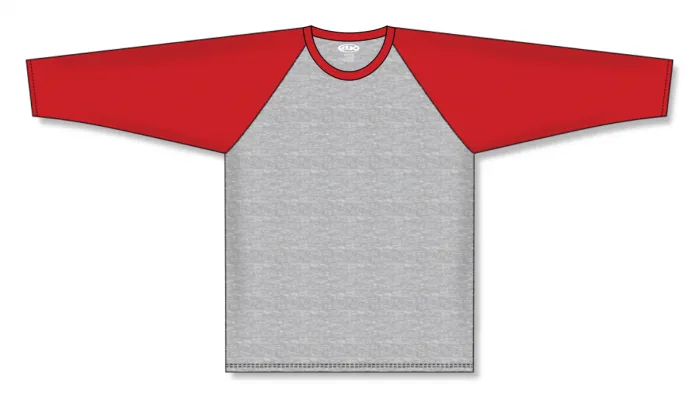 Athletic Knit (AK) S1846A-923 Adult Heather Grey/Red Soccer Jersey