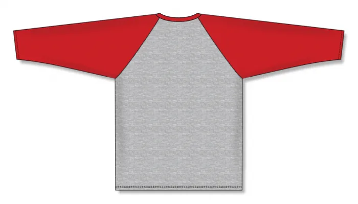 Athletic Knit (AK) S1846A-923 Adult Heather Grey/Red Soccer Jersey