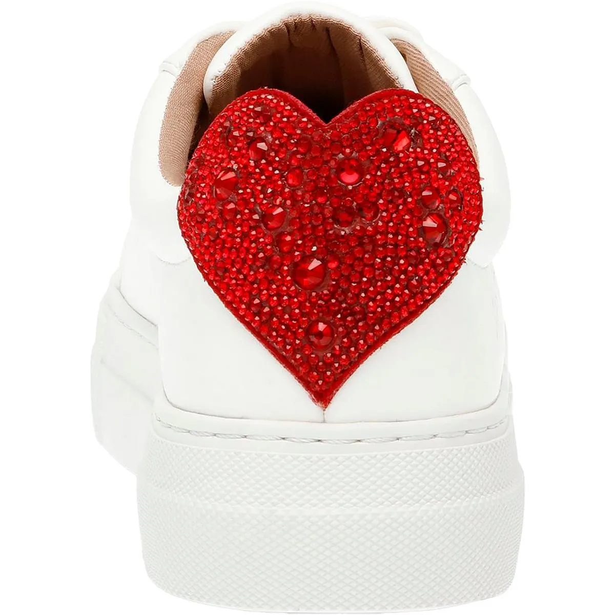 Betsey Johnson Womens Presely Rhinestone Heart Casual and Fashion Sneakers