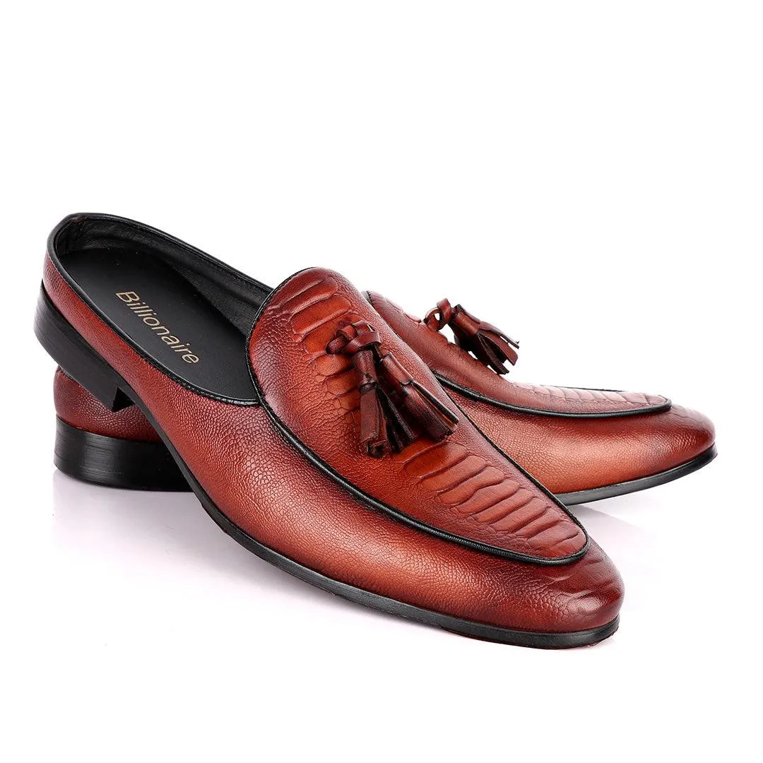 Billionaire Sole House Brown Tassel Mole Leather Shoe