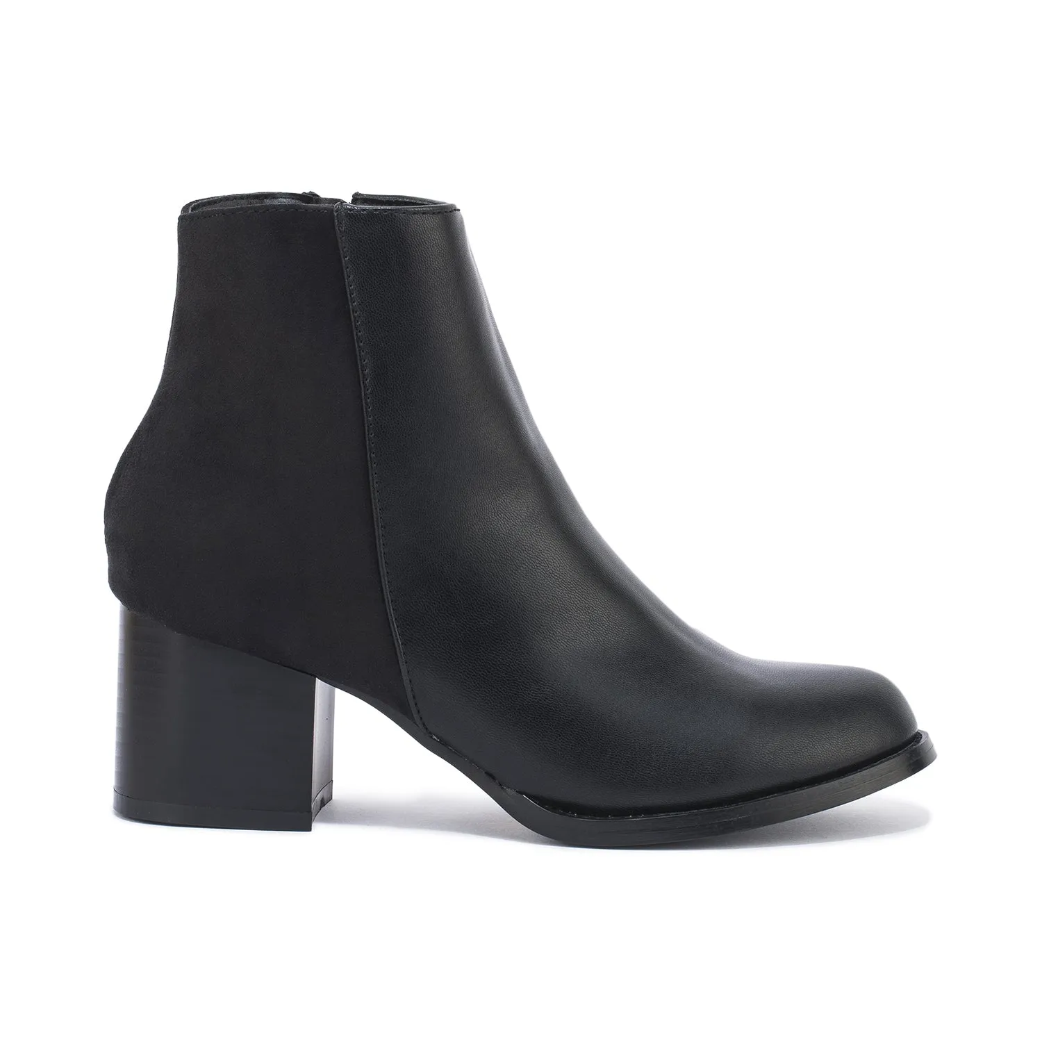 Black Block Heel Ankle Boot