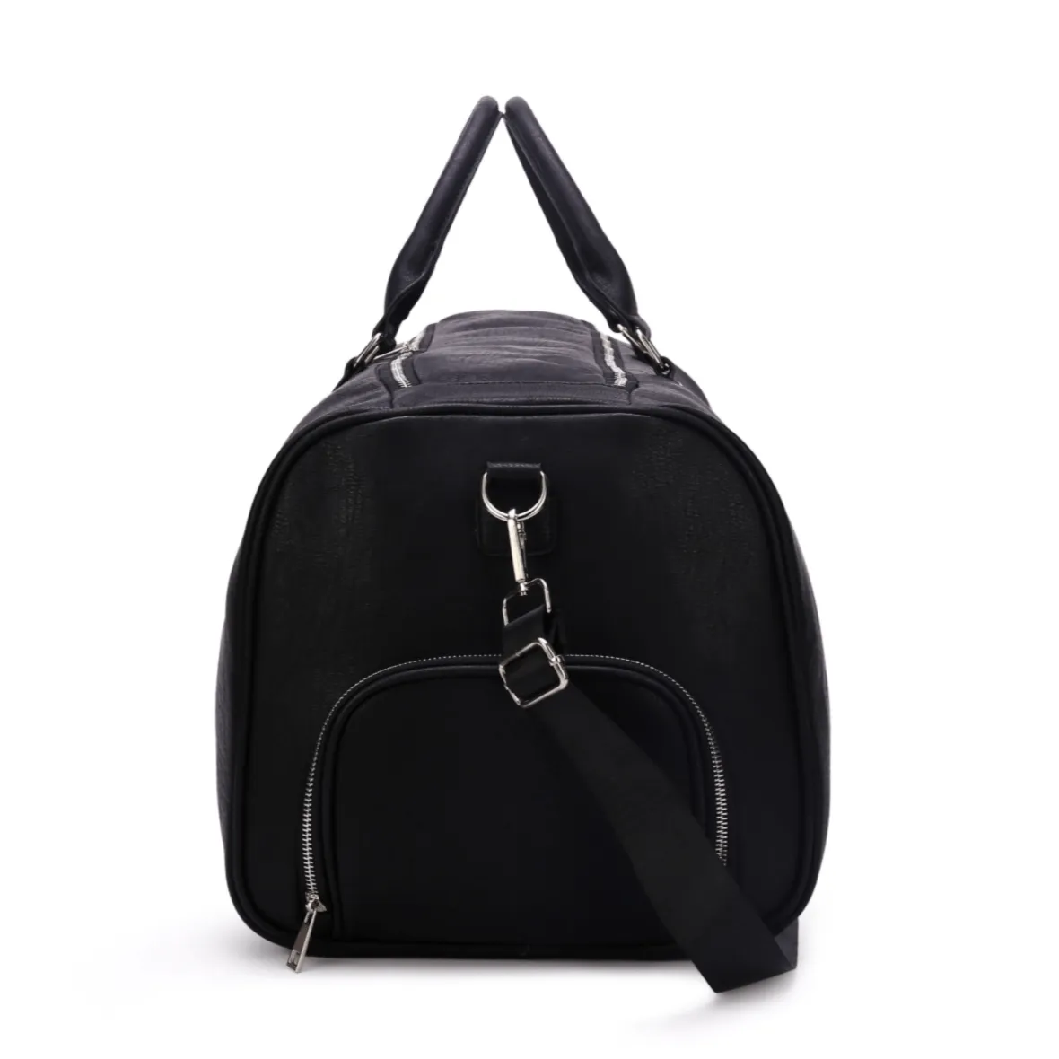 Black Leather Duffle Bag