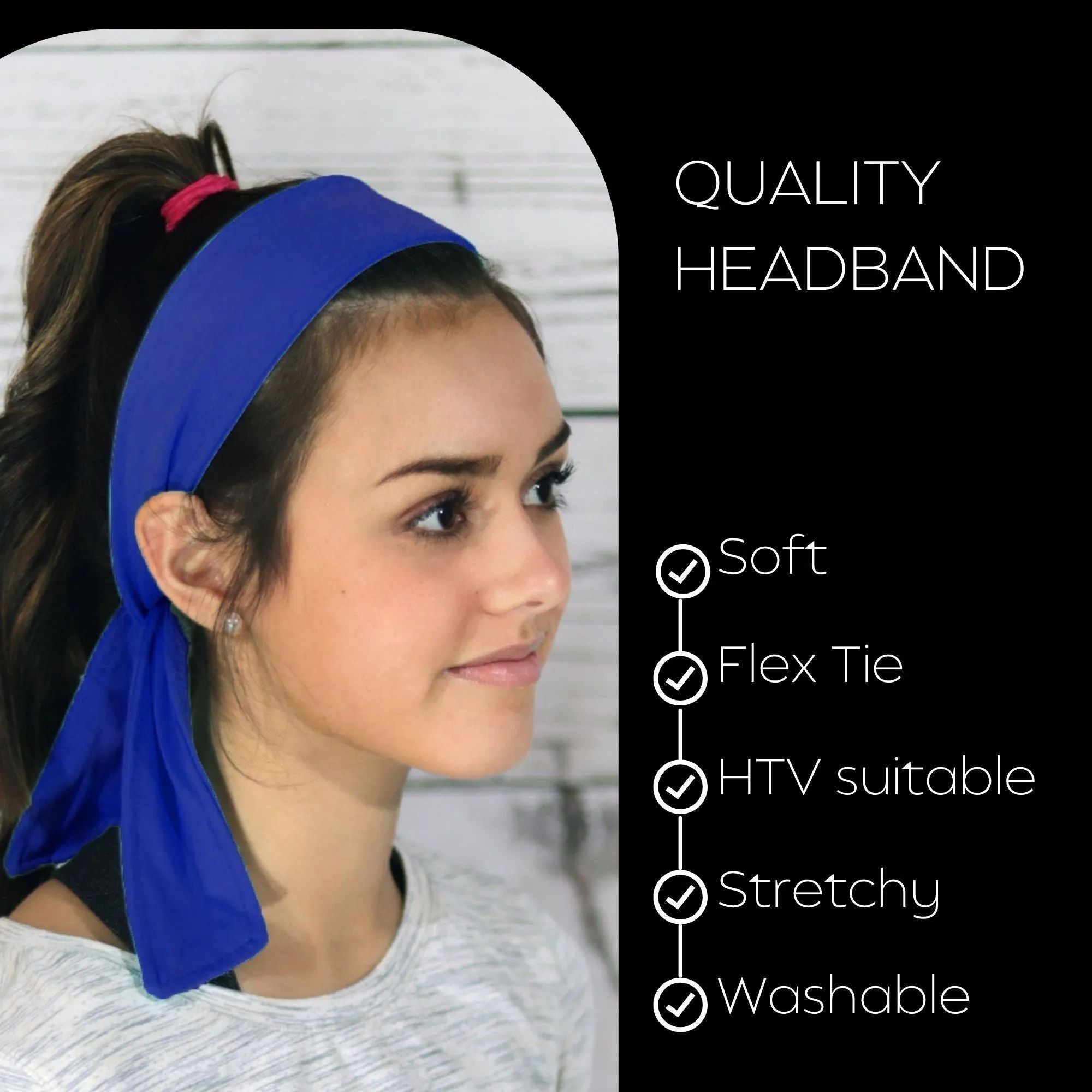 Blue Tie Headband