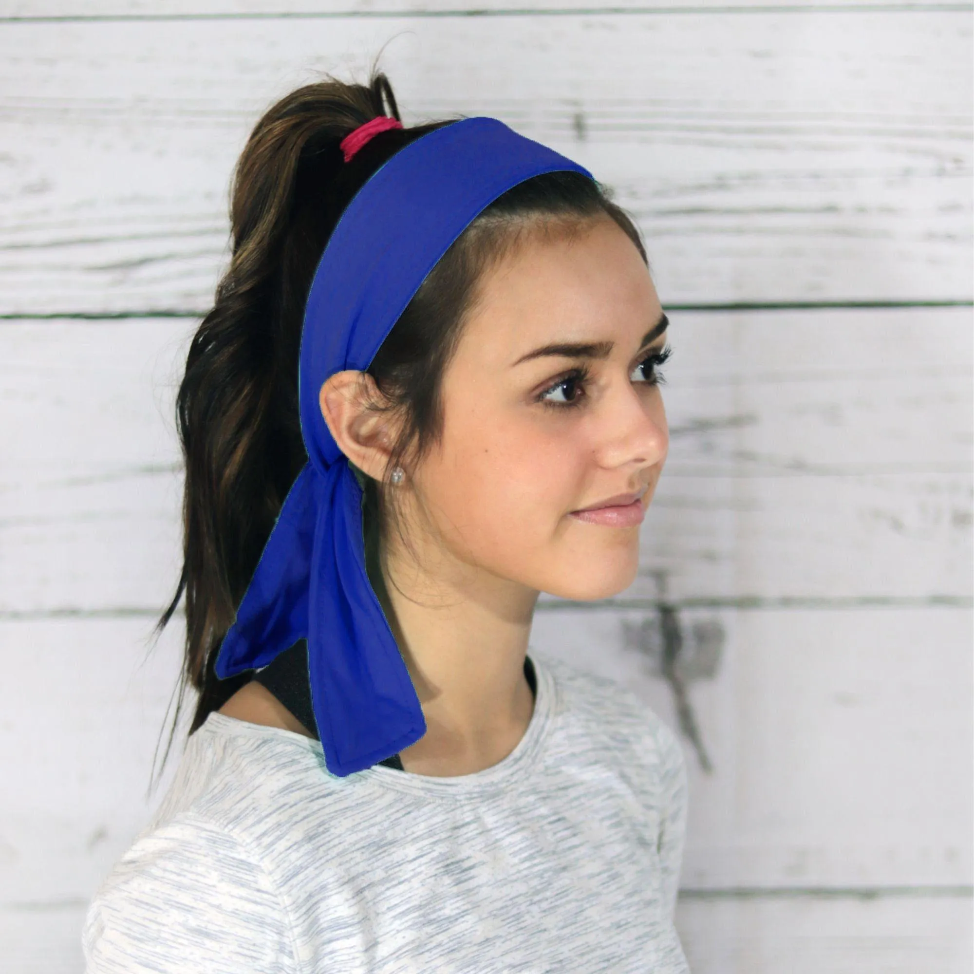 Blue Tie Headband