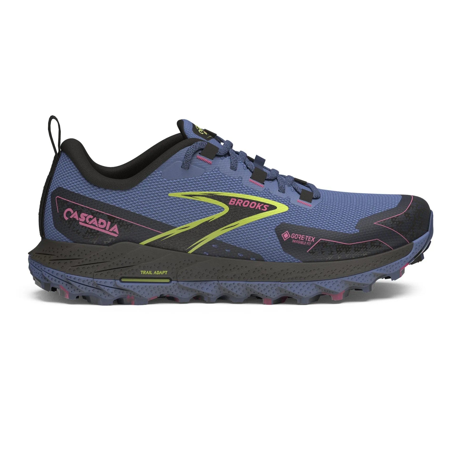 Brooks Womens Trainer Cascadia 18 GTX Grey Blue/Black/Pink