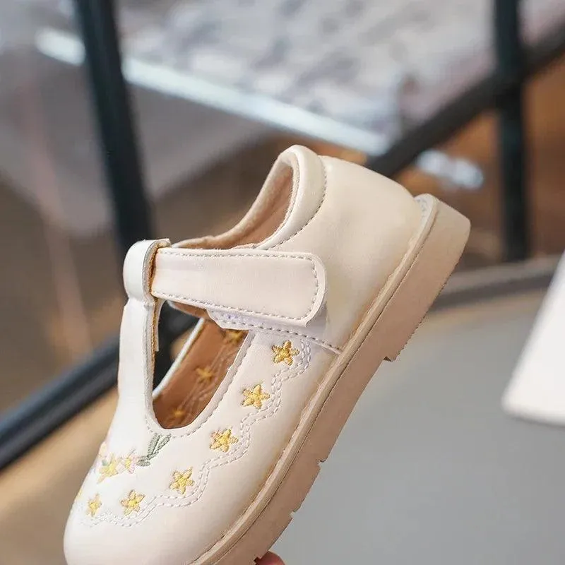 Children's Casual Shoes For Girls - Chic Leather Flat - TSS260