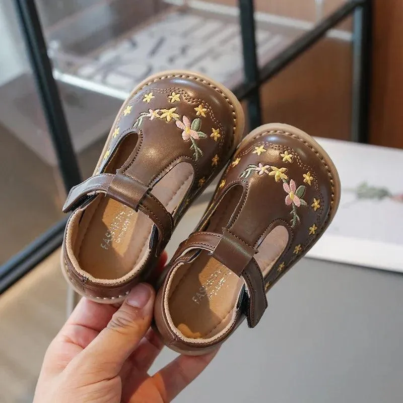 Children's Casual Shoes For Girls - Chic Leather Flat - TSS260