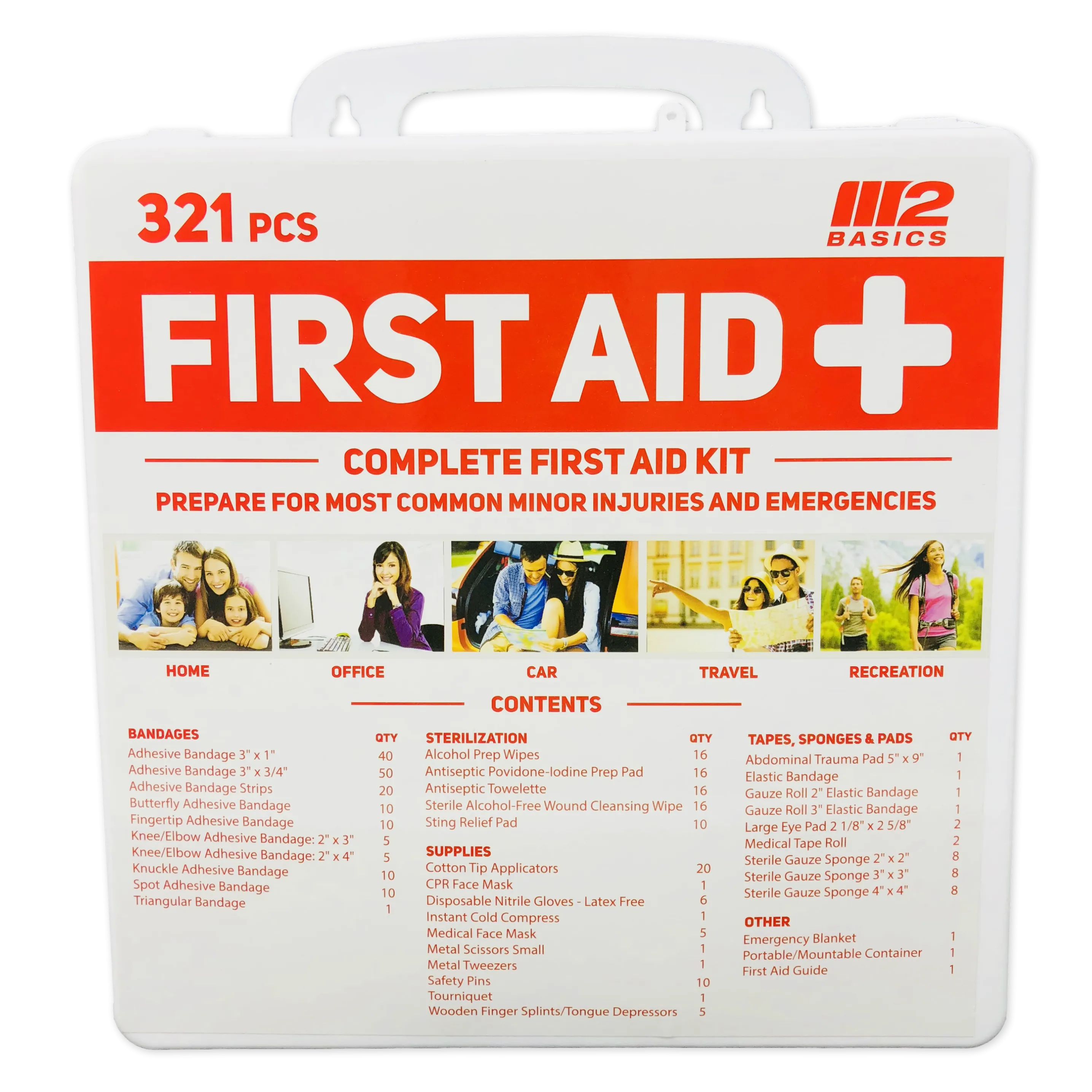 Complete 321 Piece Emergency First Aid Kit | Business & Home Medical Supplies