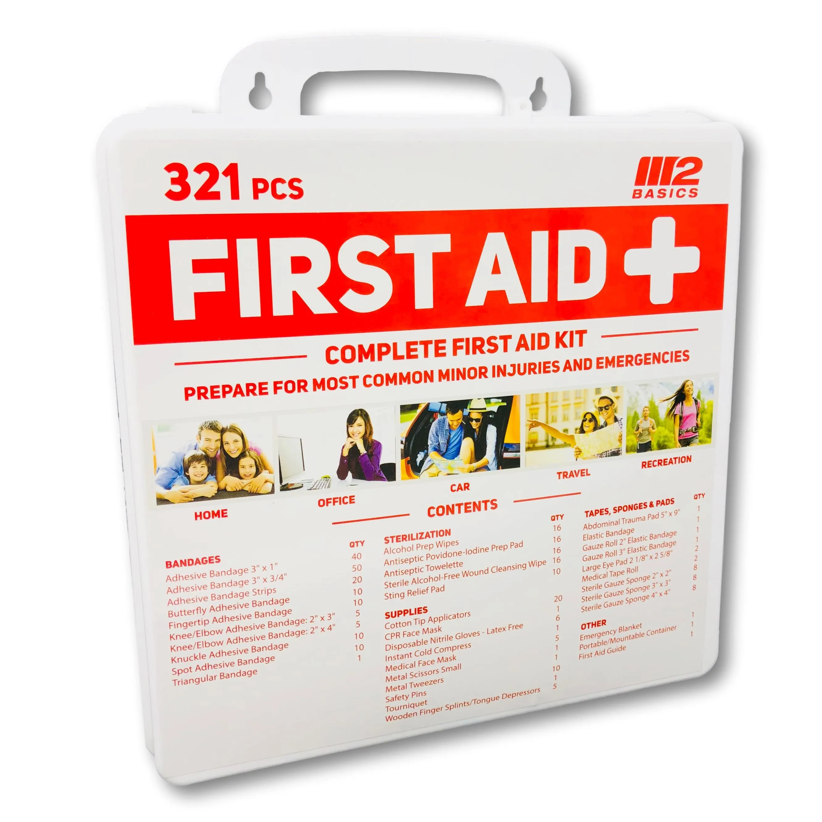 Complete 321 Piece Emergency First Aid Kit | Business & Home Medical Supplies