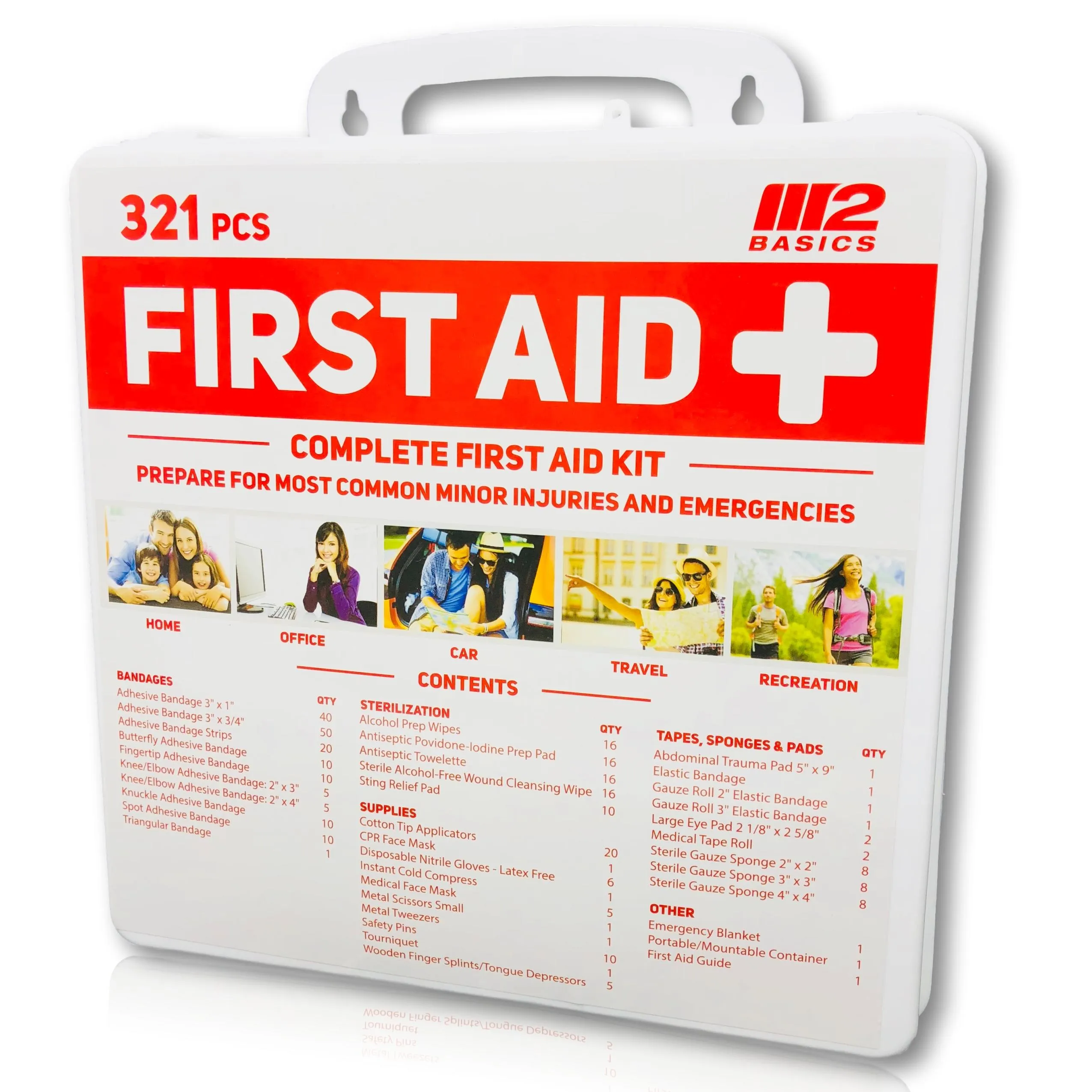 Complete 321 Piece Emergency First Aid Kit | Business & Home Medical Supplies