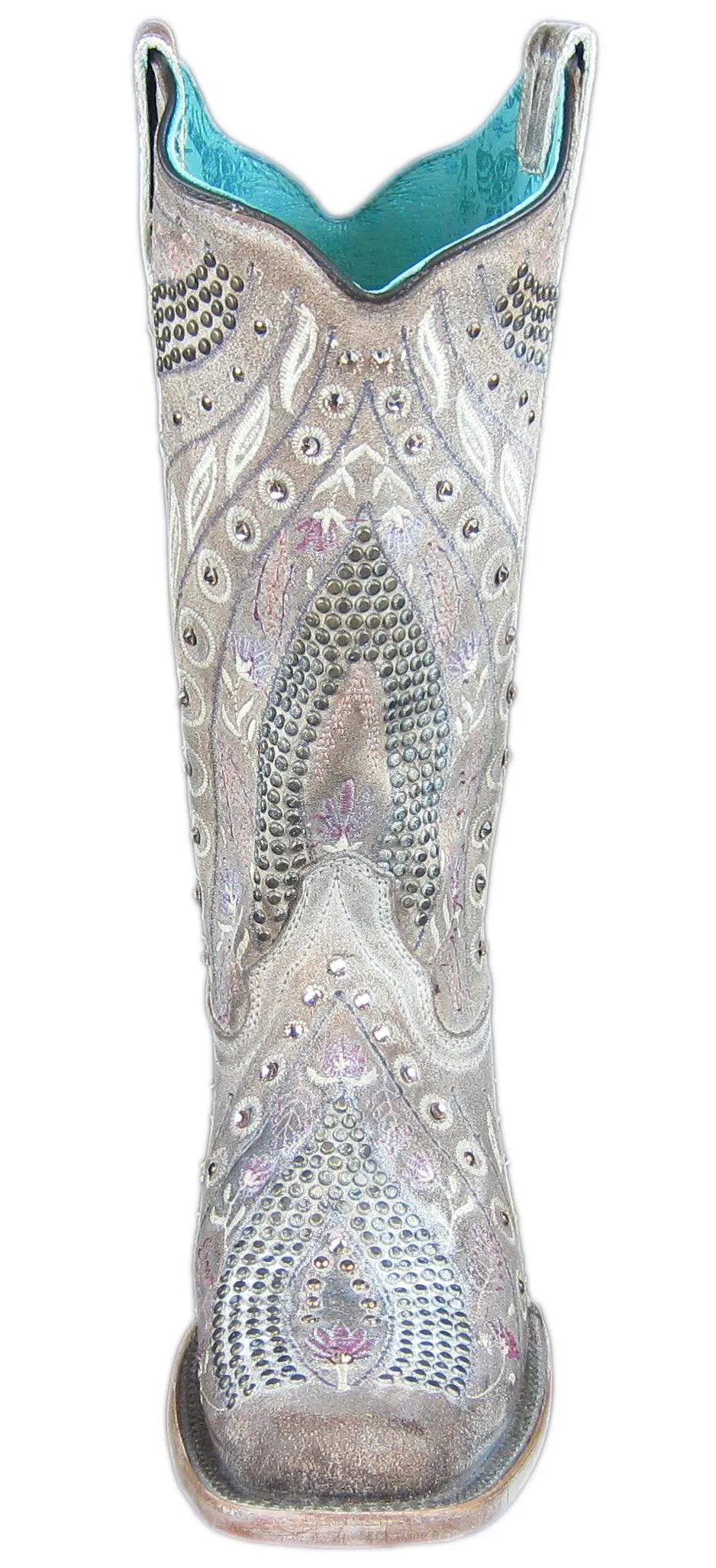 CORRAL Ladies Boots Studs Flower Embroidery with Crystals, Taupe