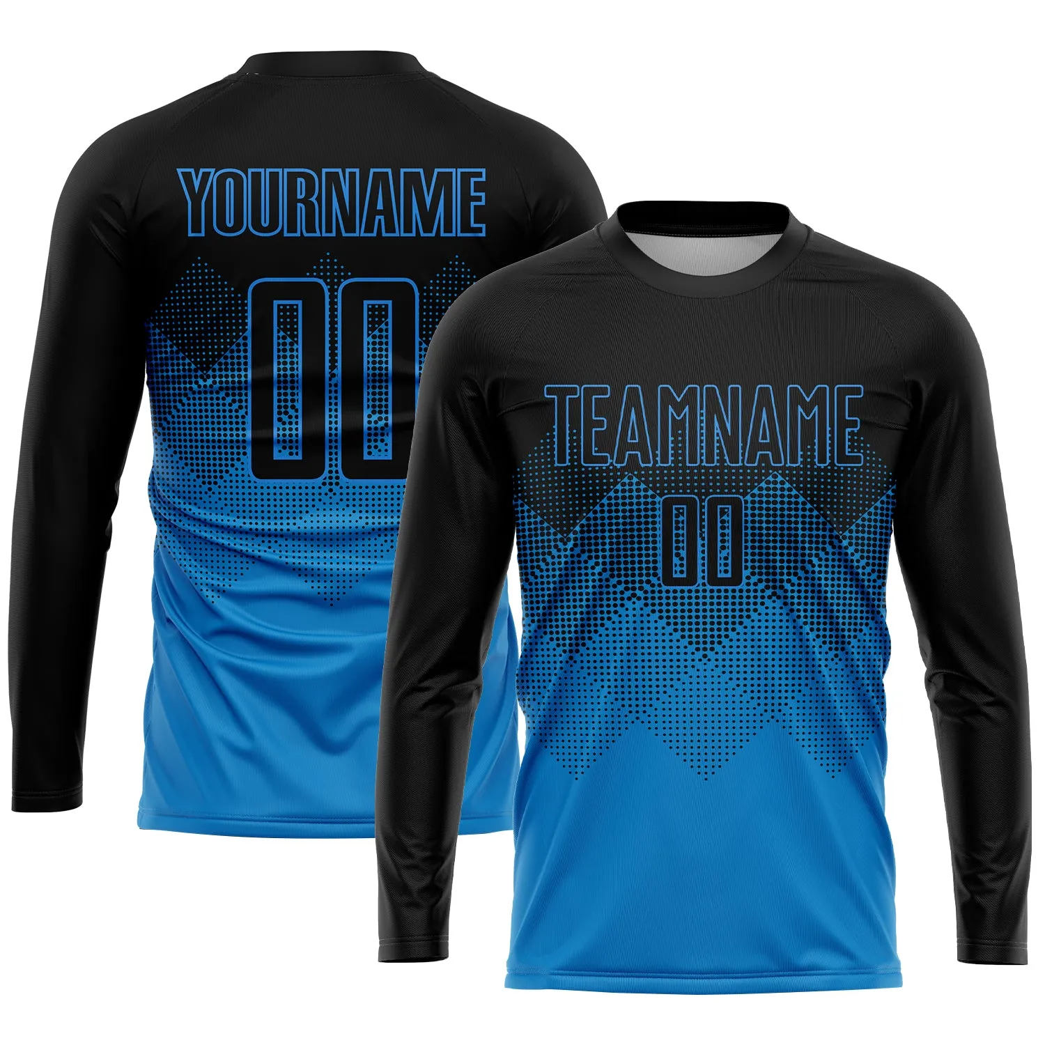 Custom Blue Black Sublimation Soccer Uniform Jersey