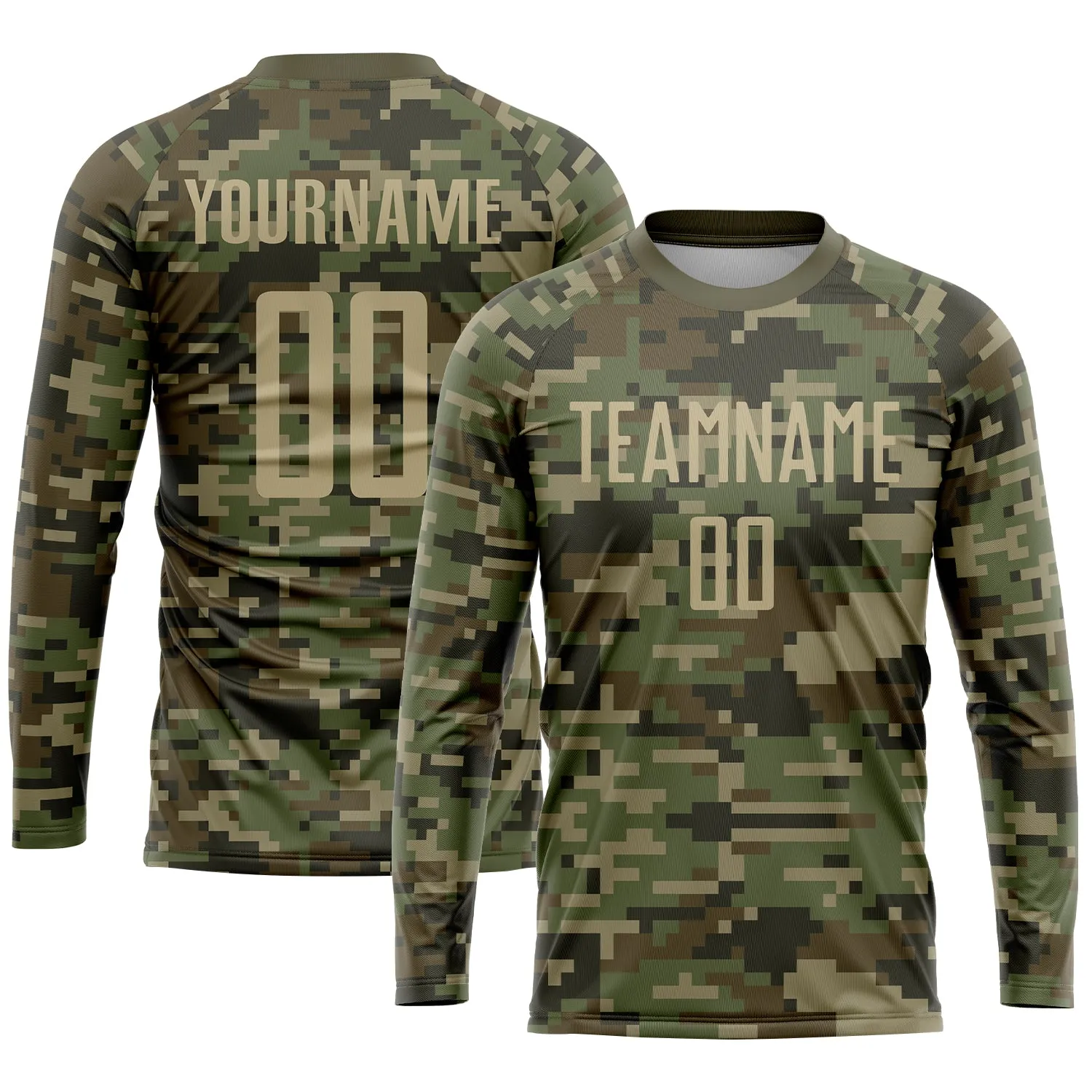 Custom Camo Vegas Gold-Olive Sublimation Salute To Service Soccer Uniform Jersey