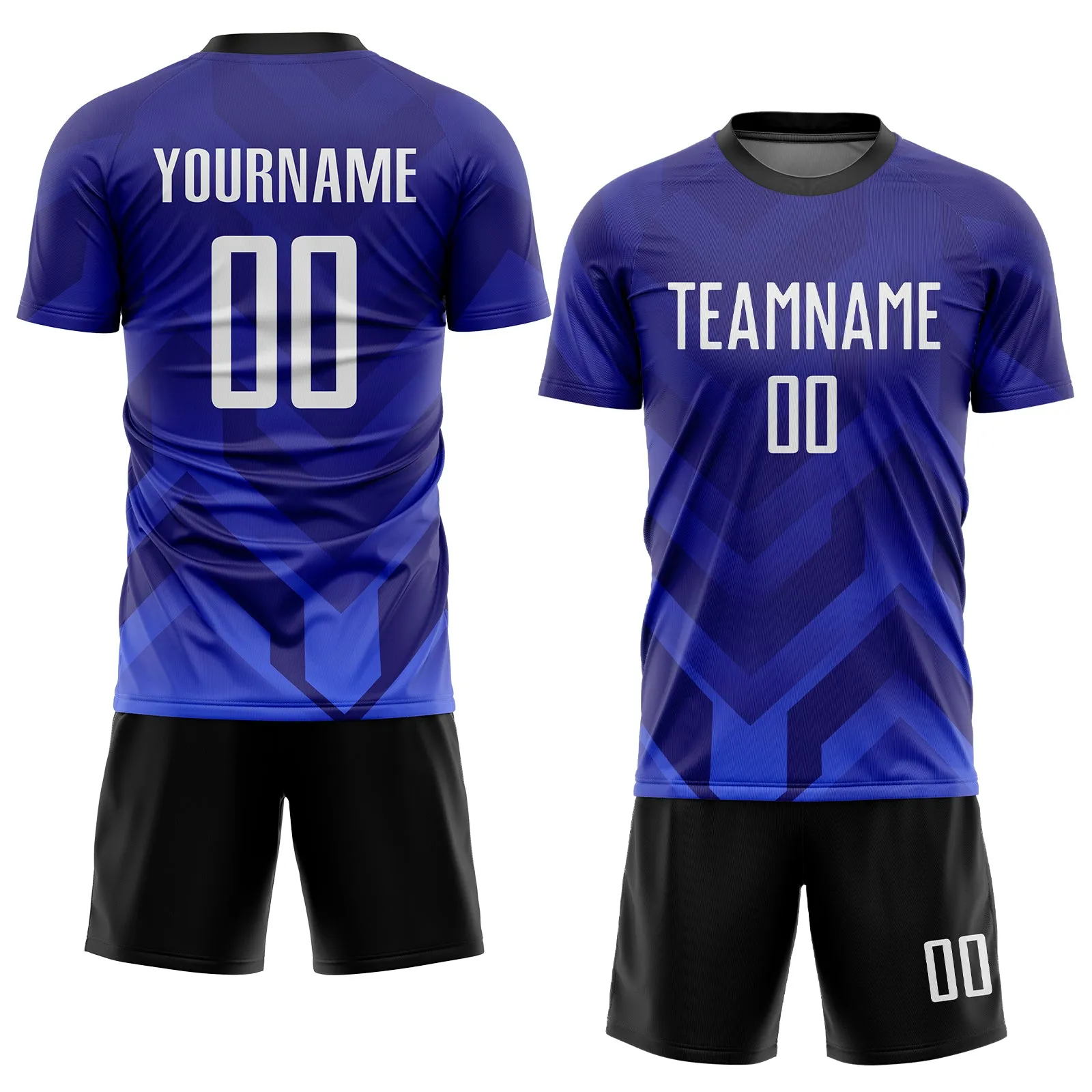 Custom Dark Purple White Royal-Navy Sublimation Soccer Uniform Jersey