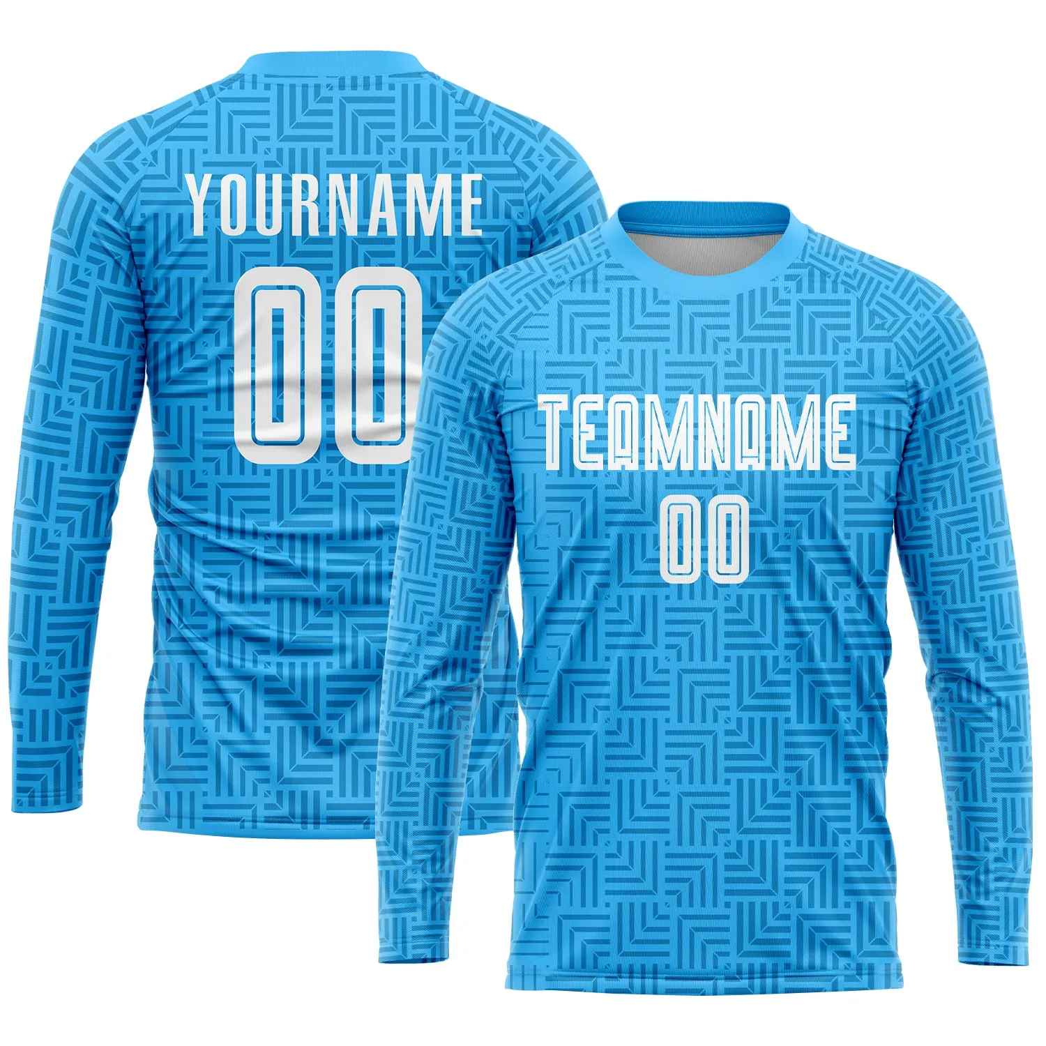 Custom Light Blue White Home Sublimation Soccer Uniform Jersey