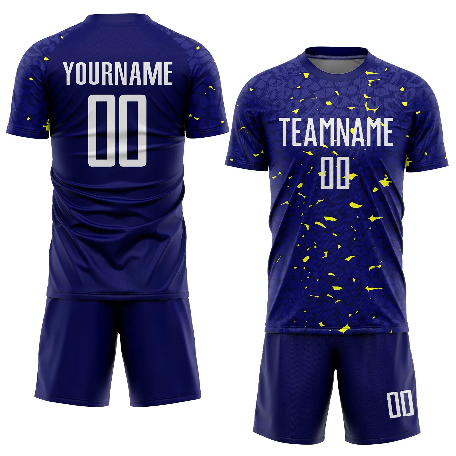 Custom Navy White-Gold Sublimation Soccer Uniform Jersey