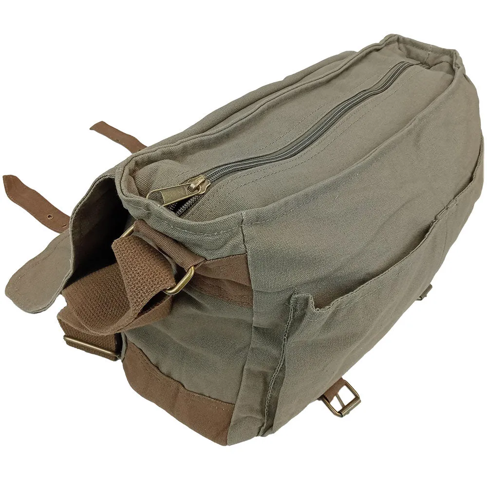 Deluxe Vintage Canvas Messenger Bag