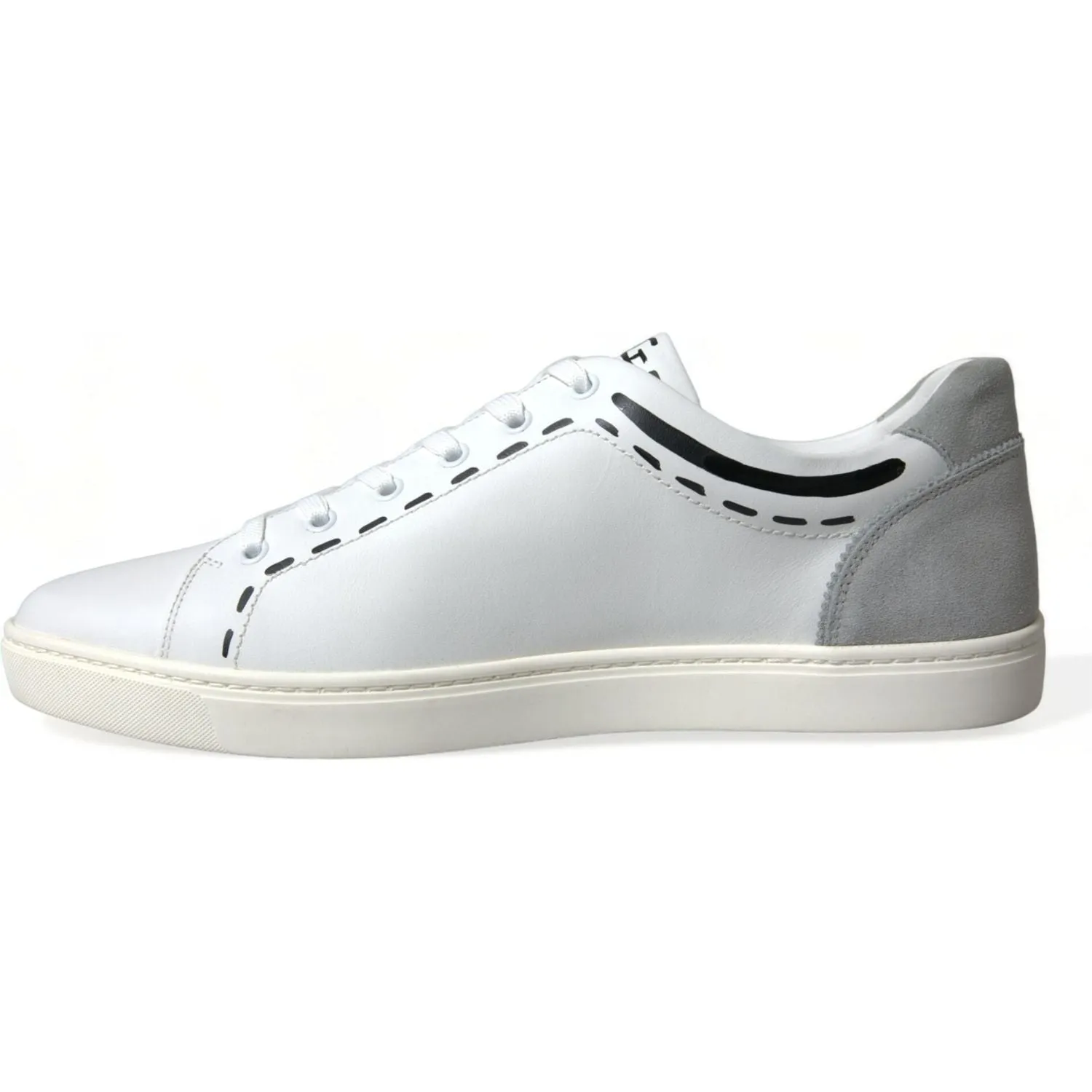 Dolce & Gabbana Elegant White Calfskin Leather Sneakers