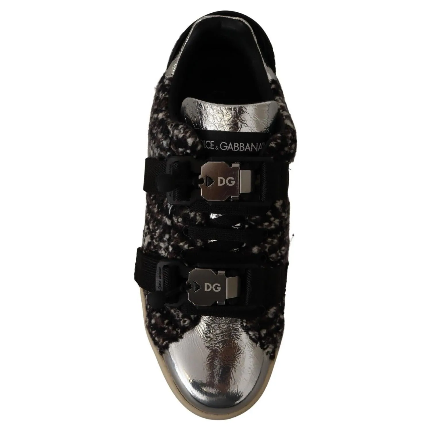 Dolce & Gabbana Silver Elegance Leather Sneakers