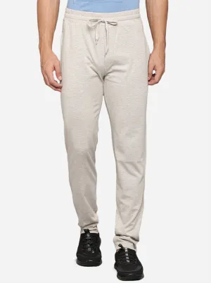 Ecru Melange Solid Regular Fit Track Pant | JadeBlue