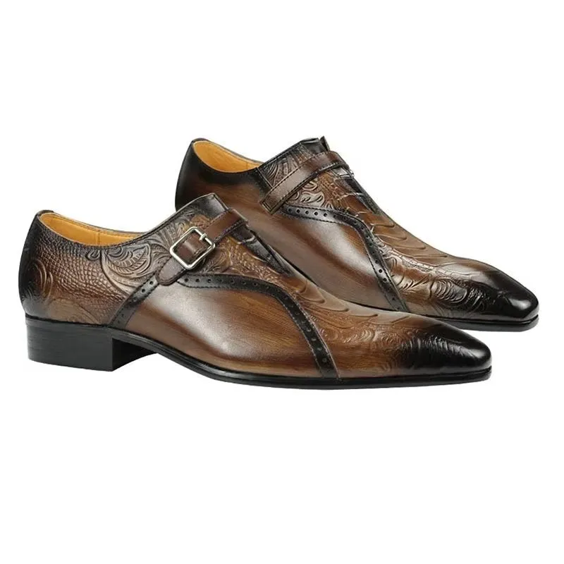 Exotic LuxeLeather Genuine Leather Wedding Brogue Shoes