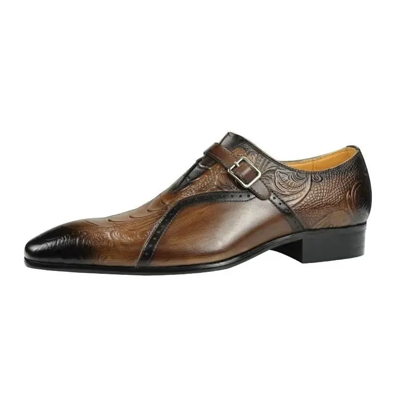 Exotic LuxeLeather Genuine Leather Wedding Brogue Shoes